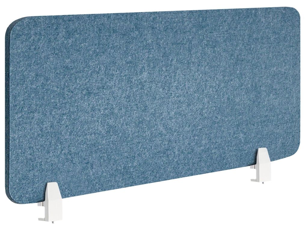 BELIANI Schreibtisch Trennwand Blau Stoff PET Kunststoff 160 x 50 cm zum Aufstellen Klemmen Schallschutz Sichtschutz Pinnwand Büro Home Office