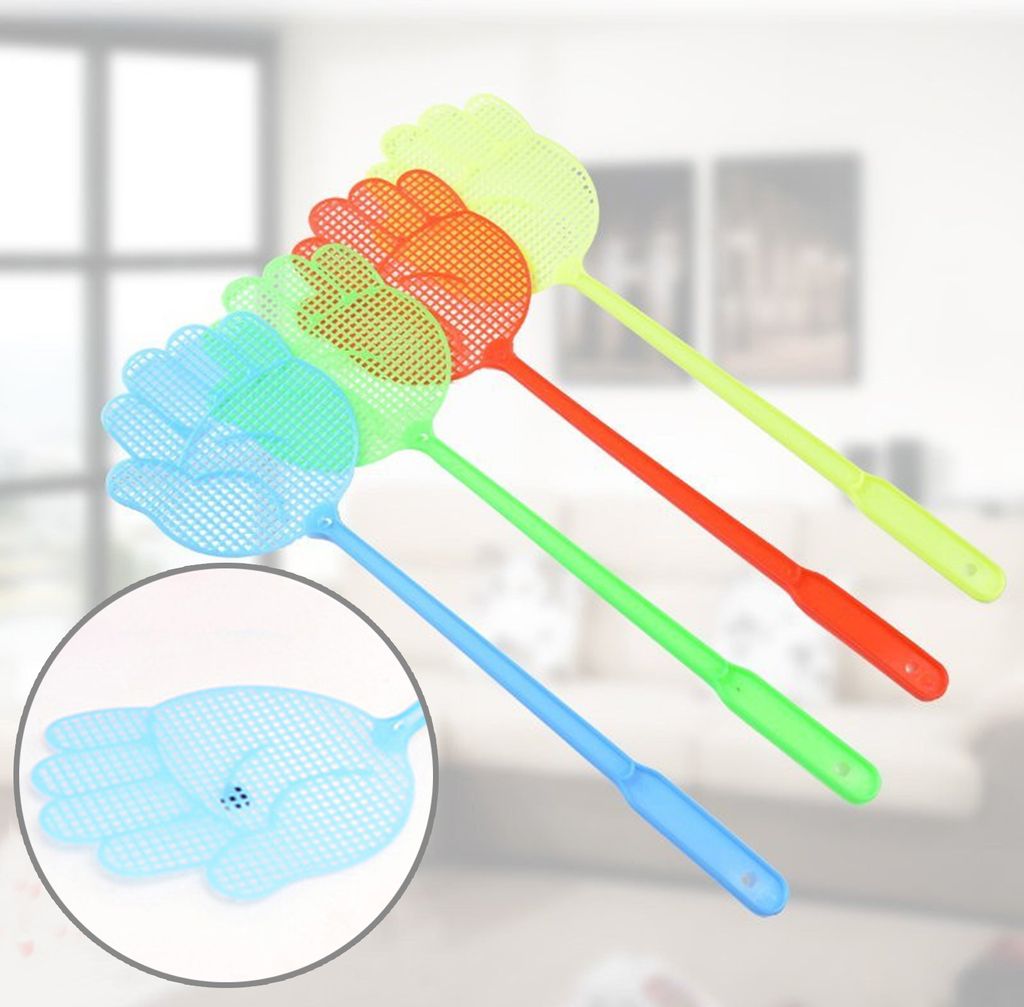 4pcs Swatters Effiziente flexible PP -Handheld Long Griff Fly Swatter Trap Haushaltsvorräte