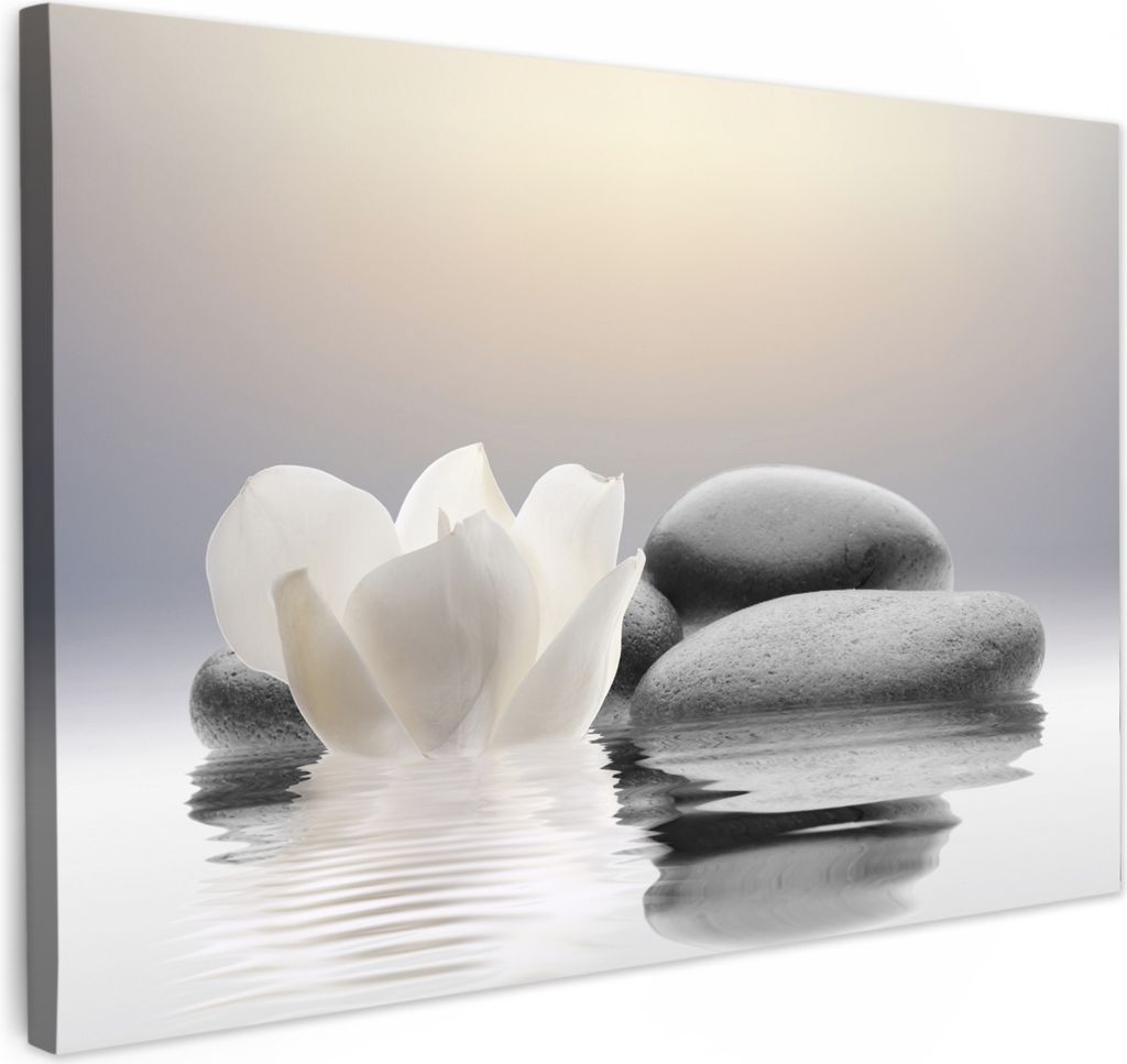 Wanddeko 60x40 cm - BadezimmerRuhige Steine, Leinwand Produktbild 