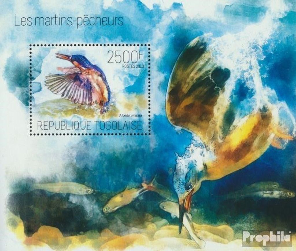Briefmarken Togo 2013 Mi Block 887 (kompl. Ausgabe) postfrisch Eisvögel