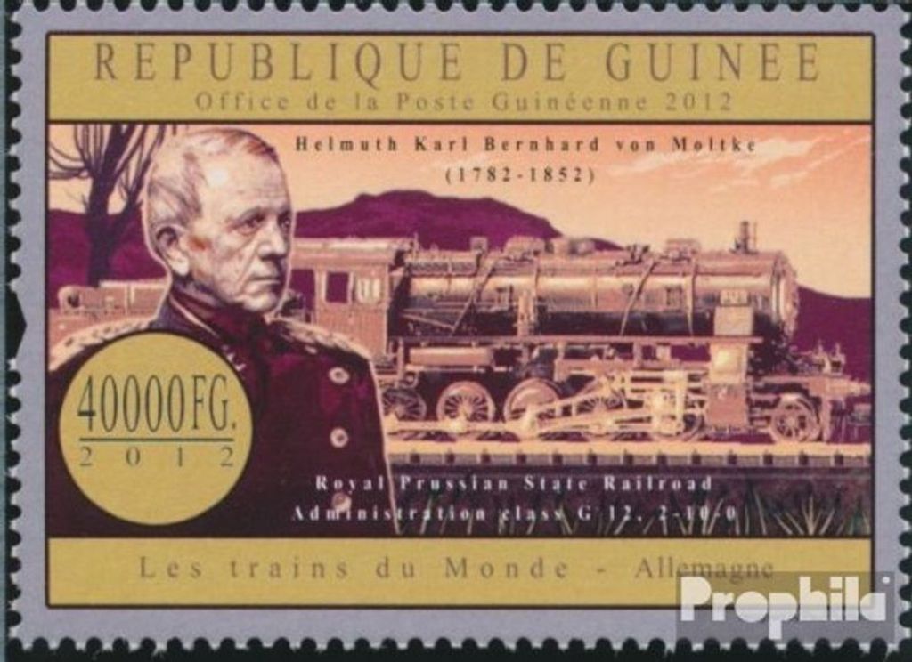 Briefmarken Guinea 2012 Mi 9601 (kompl. Ausgabe) postfrisch Züge Deutschlands (Klasse G 12 2-10-0)