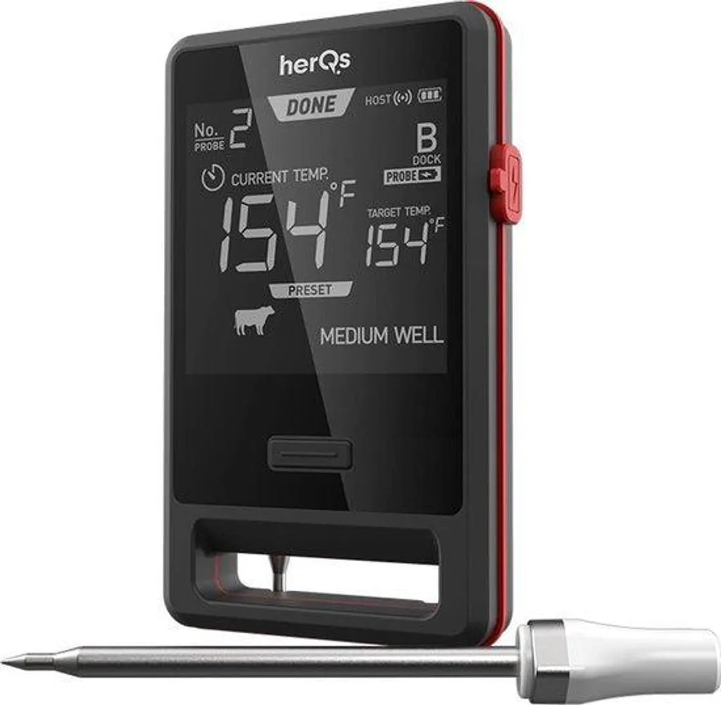 Thermomètre à Viande 500°C Haute Température HerQs Double Sonde