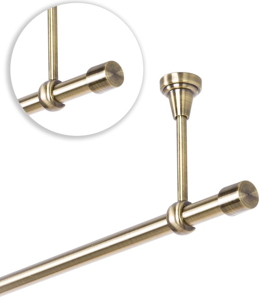 MDEKOR Gordijnroede, zilver, 280 cm, 25 mm, 2-loops roestvrijstalen