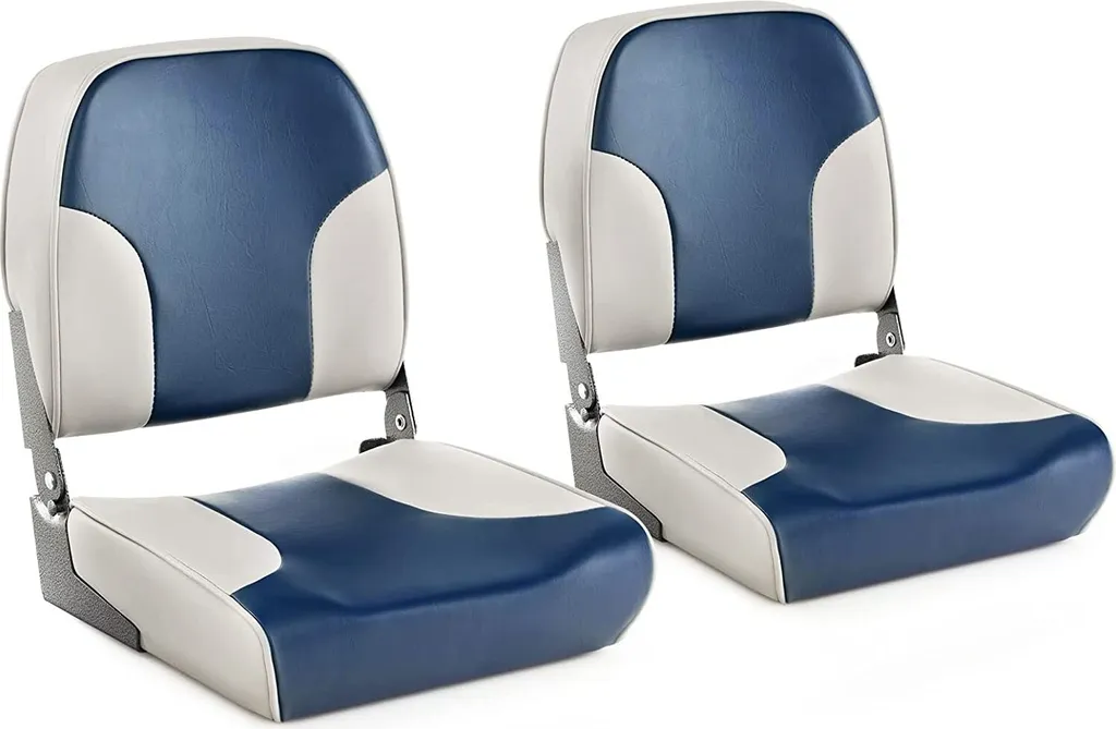 Siège de Pilote Bateau Pliable Lot de 2 Fauteuils Rembourrés 49x41x47cm