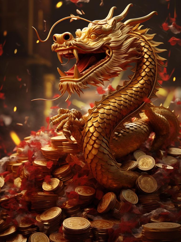 Plakat 15x20cm Reichtum Drache