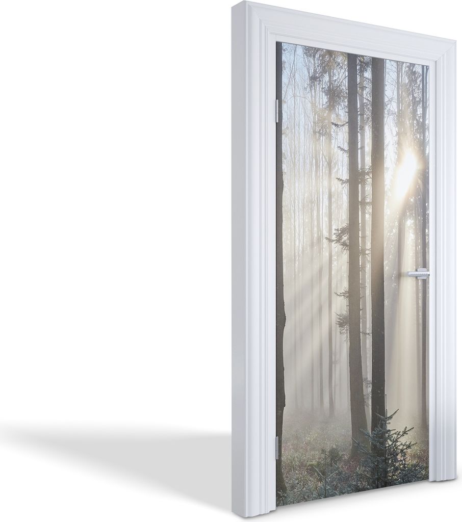 Türdeko Aufkleber Selbstklebende Wandsticker Personalisiert - Morgensonnenstrahlen - 95 x 205 cm