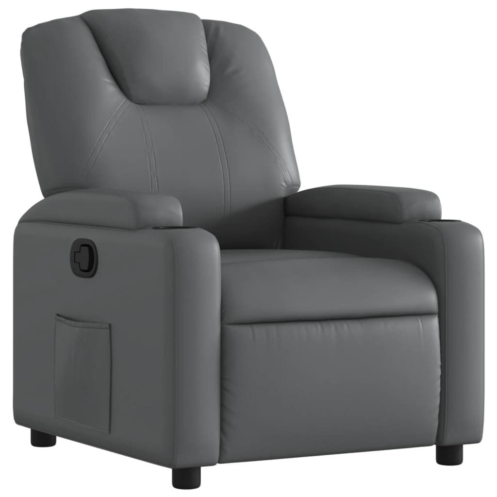 vidaXL Fotel Relax szary imitacja skóry Zdjęcie produktu 