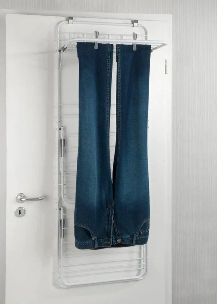 Étendoir à rideaux réglable avec 6 crochets en métal et plastique