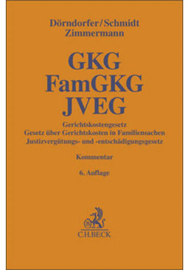 Code des Frais de Justice Allemands GKG FamGKG JVEG Format Broché Expert