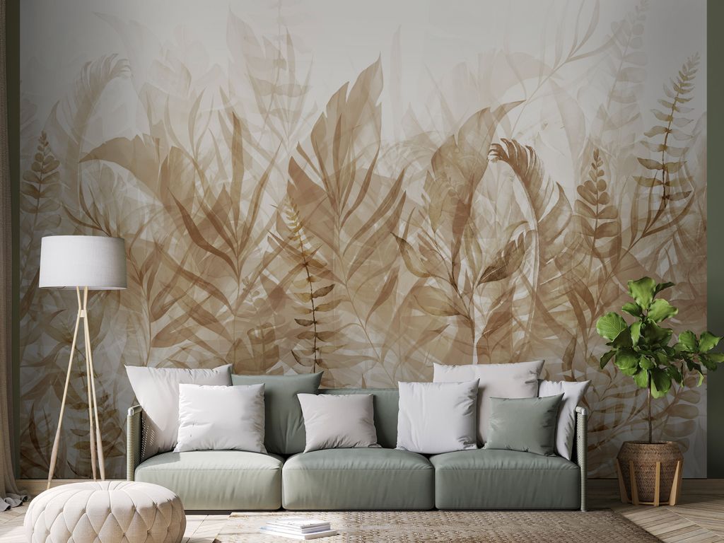 Vlies Fototapete Blätter 400x280 cm Tapeten Wandtapete XXL Natur Pflanzen Botanik wie gemalt b-A-0696-a-d