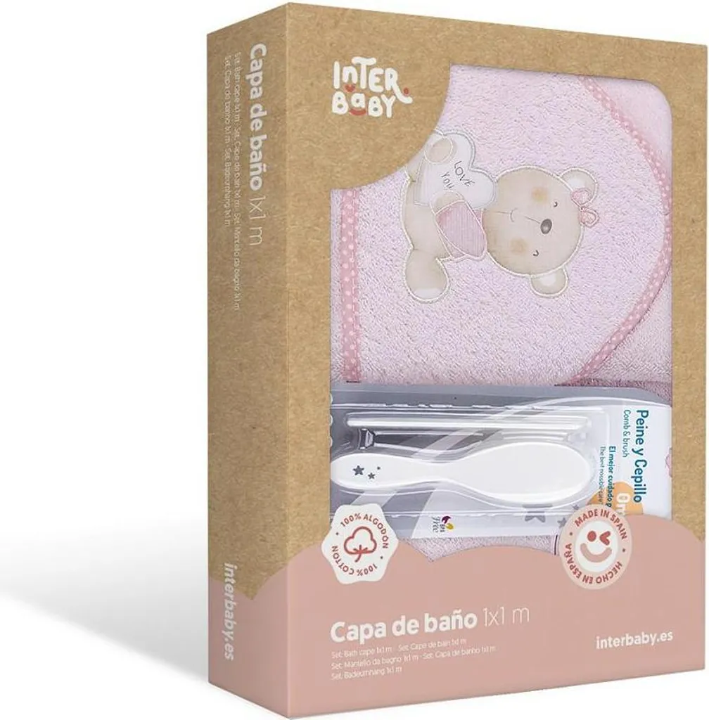 Drap de Bain Bébé Rose 100x100 pour éviter le froid après le bain