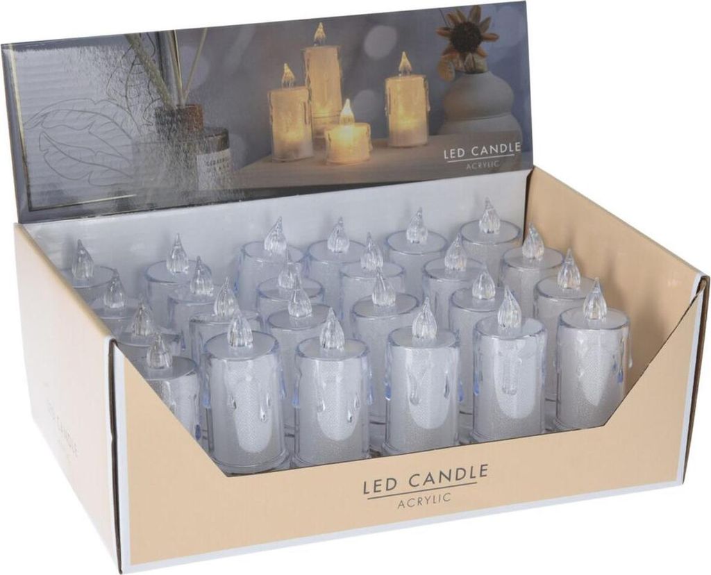 LED Dekokerze 5x11cm batteriebetrieben transparent Produktbild 