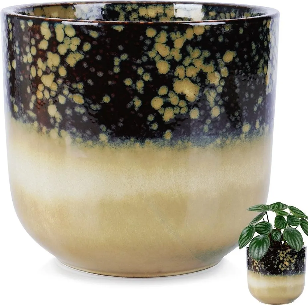 Pot design unique en céramique émaillée haut de gamme coloris sable