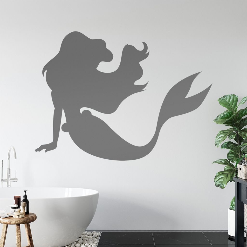 Meerjungfrau Wandtattoo in 6 Größen - Wandaufkleber Wall Sticker - Dekoration, Küche, Wohnzimmer, Schlafzimmer, Badezimmer