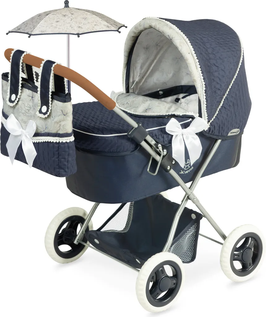 Decuevas Chariot Pliable avec Poupée Parapluie Vintage Gris 38x65x60 cm