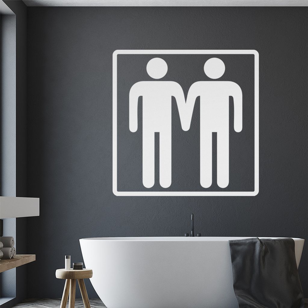Mann und Mann Wandtattoo in 6 Größen - Wandaufkleber Wall Sticker - Dekoration, Küche, Wohnzimmer, Schlafzimmer, Badezimmer
