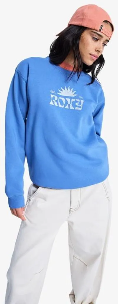 Sweatshirt en Molleton Roxy Surf Stoked Crew Bleu Vintage Taille Médium