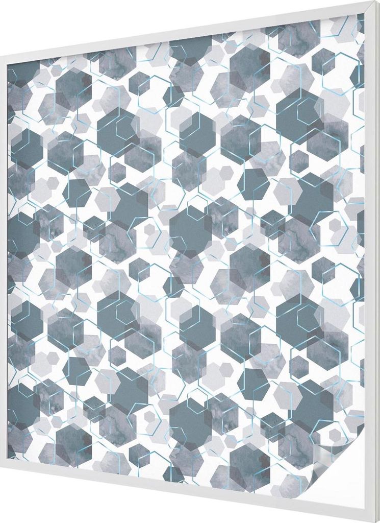 Buntglas Fensterfolie – 116x100 cm – Stained-Glass Design – blickdichte dekorative Sichtschutzfolie – selbstklebend, UV-Schutz – Geometri...