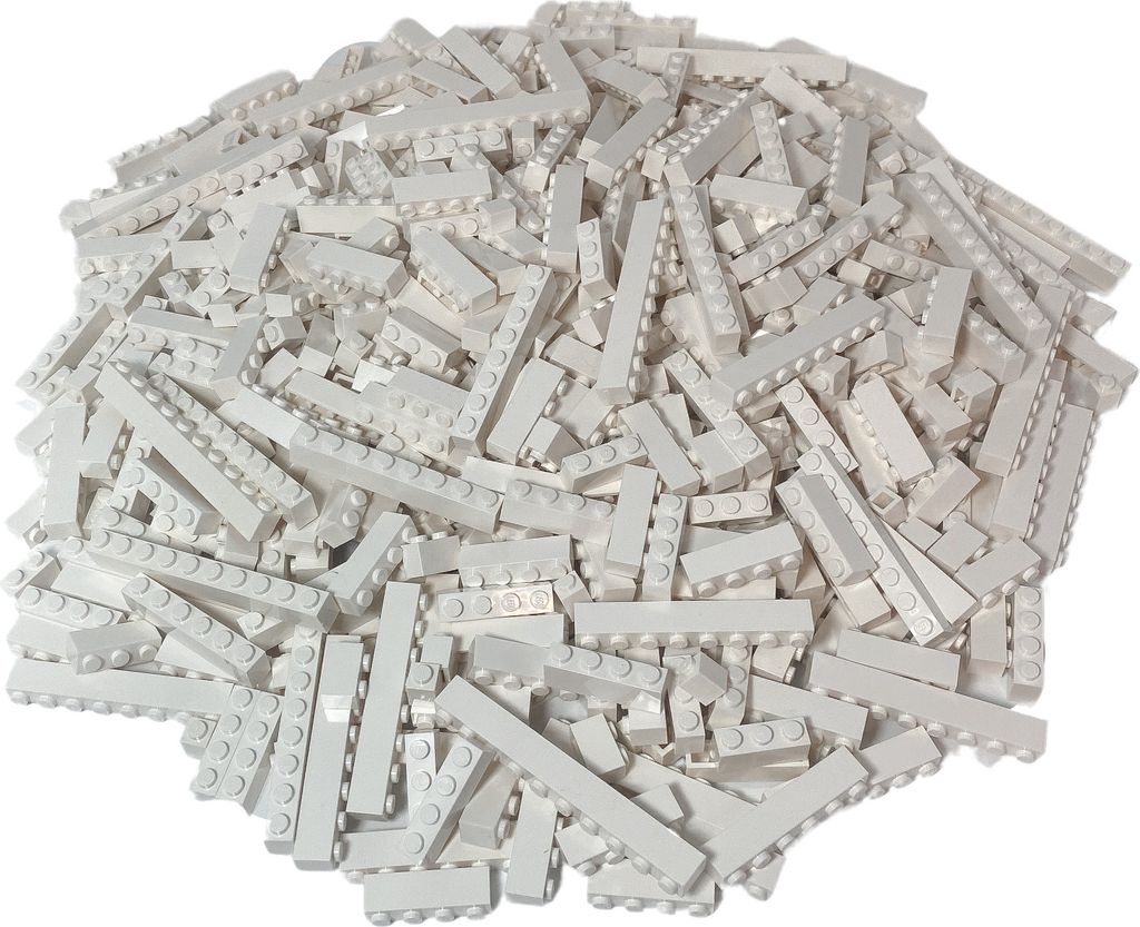 LEGO Einreihige Steine Bausteine Weiß NEU! Menge 50x – Jede Mischung indiviuell zusammengestellt