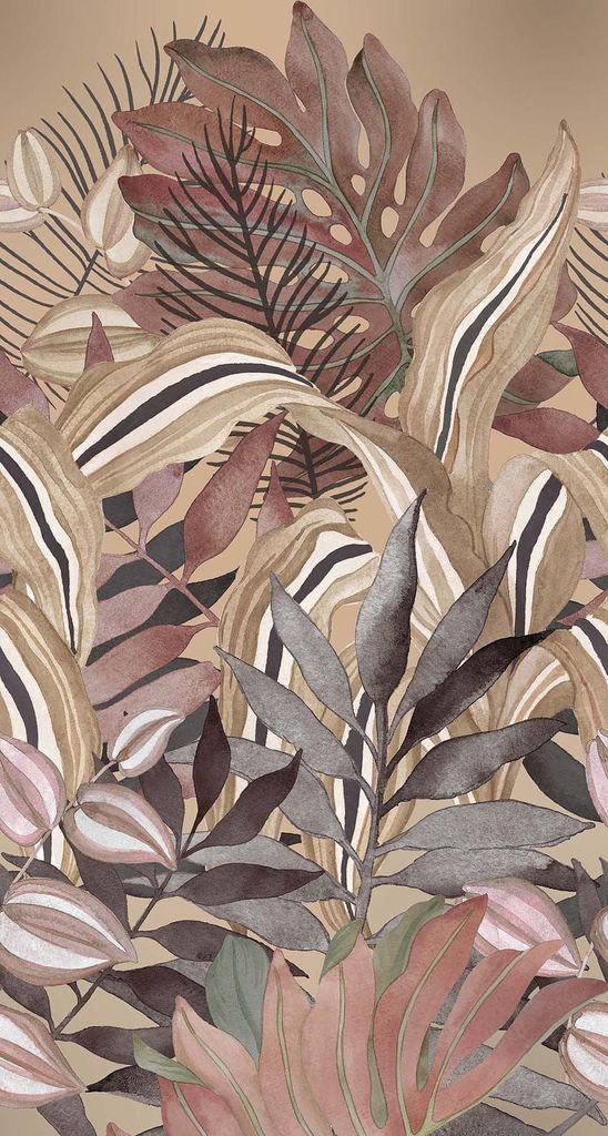Erismann Fototapete Blätter Beige - 661083 - 150 cm x 2.8 m