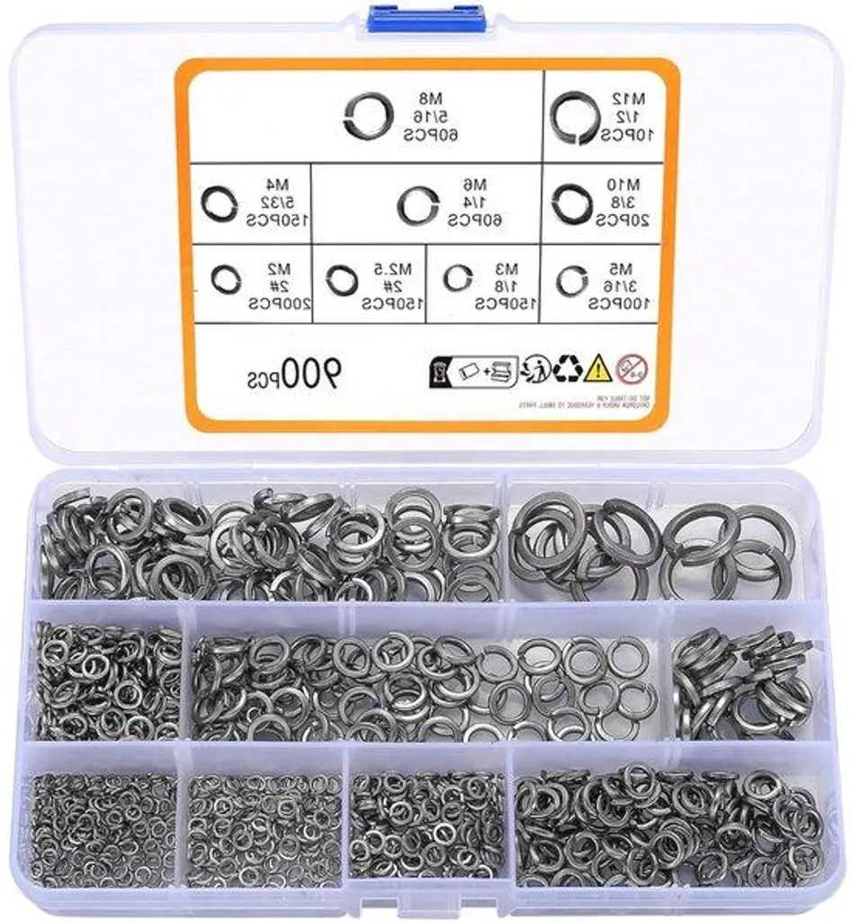 Rondelles élastiques en inox 2#-1/2" : 900 pièces haute résistance