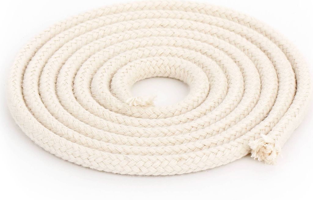 5 meter Runddocht 100% reine Baumwolle 5,0mm breit für Öllampe, Petroleumlampe