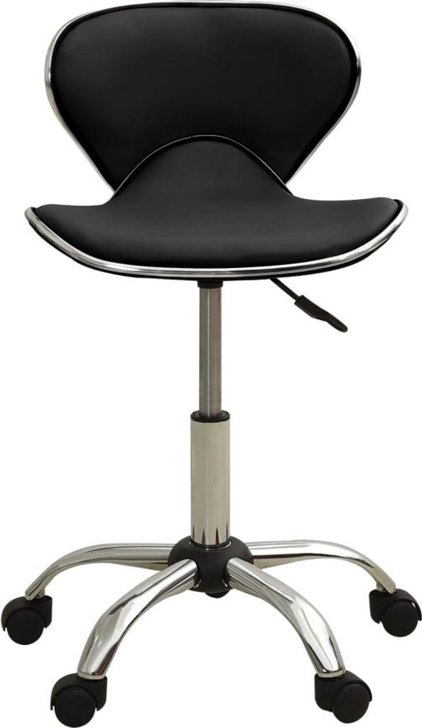 vidaXL Friseur Rollhocker Schwarz Kunstleder Produktbild 
