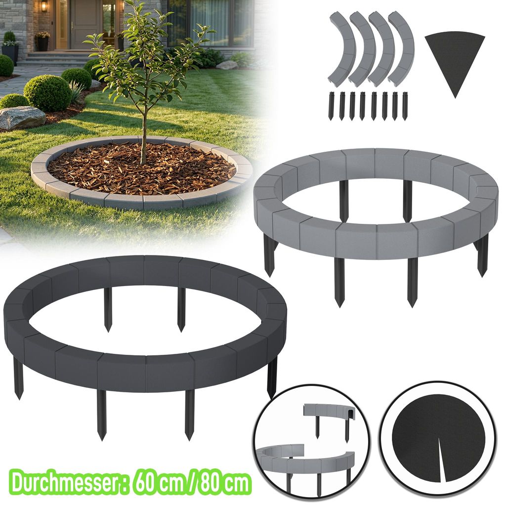 UISEBRT Kunststoff Baumring Einfassung, 80cm Durchmesser Produktbild 