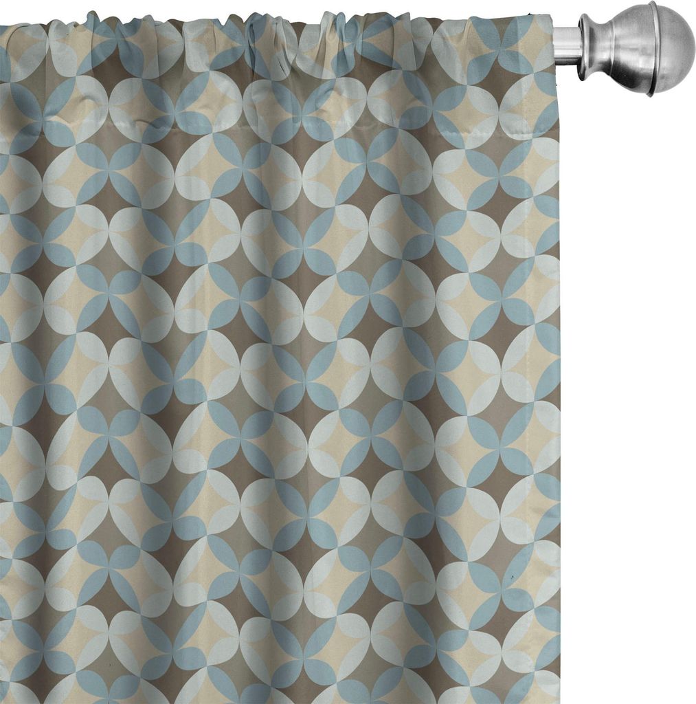 ABAKUHAUS Geometrisch Vorhänge, Gardinen, Runde Kreise mit östlichen inspirierten Motiven Abstract Oval Pattern Floral Theme, 2 Stück 75 x 175 c...