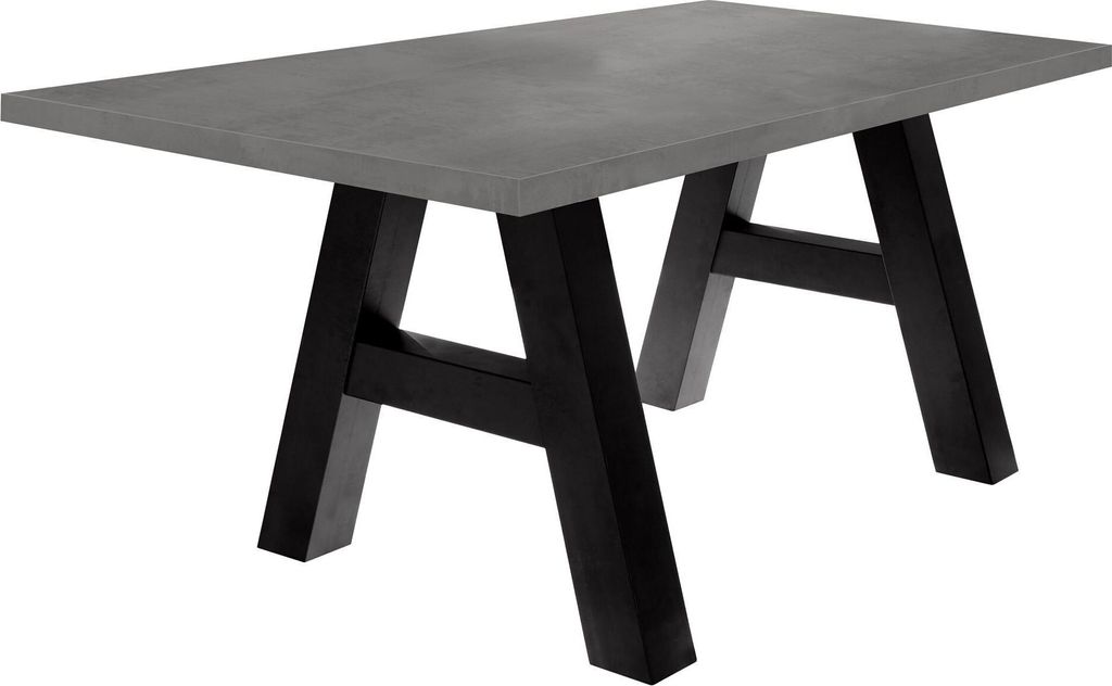 Esszimmertisch Elia 8 140 x 90 x 75 Esstisch Schwarzstahl/Graphit 13312-140