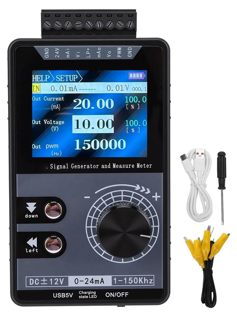 Générateur de signaux 4-20mA et simulateur PWM 1-150kHz pour test API