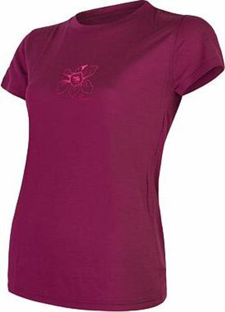 SENSOR MERINO ACTIVE ORCHID Damen-T-Shirt mit kurzen Ärmeln, lila, Größe XL 180920