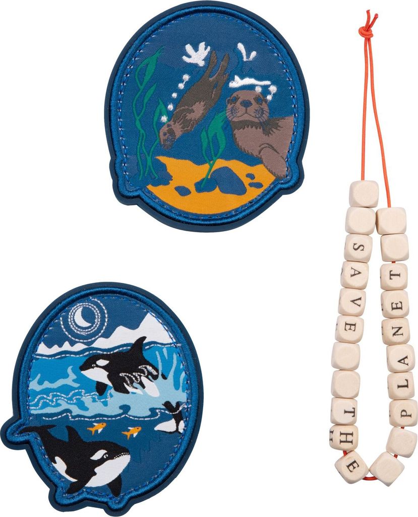 DerDieDas Schulranzen-Zubehör Wechselbuttons Grey Planet mehrfarbig