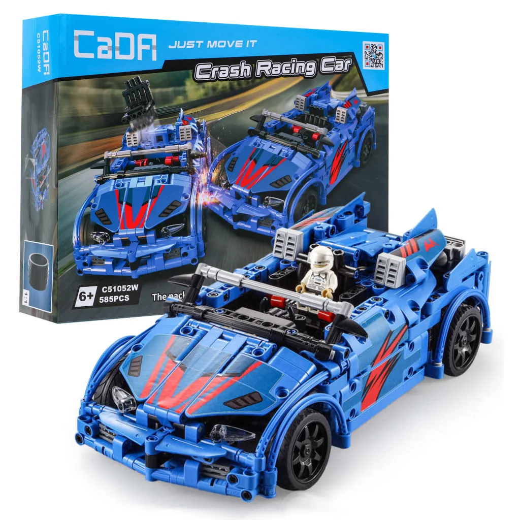 Voiture de Course à Construire Télécommandée 585 Pièces Jouet Éducatif RC