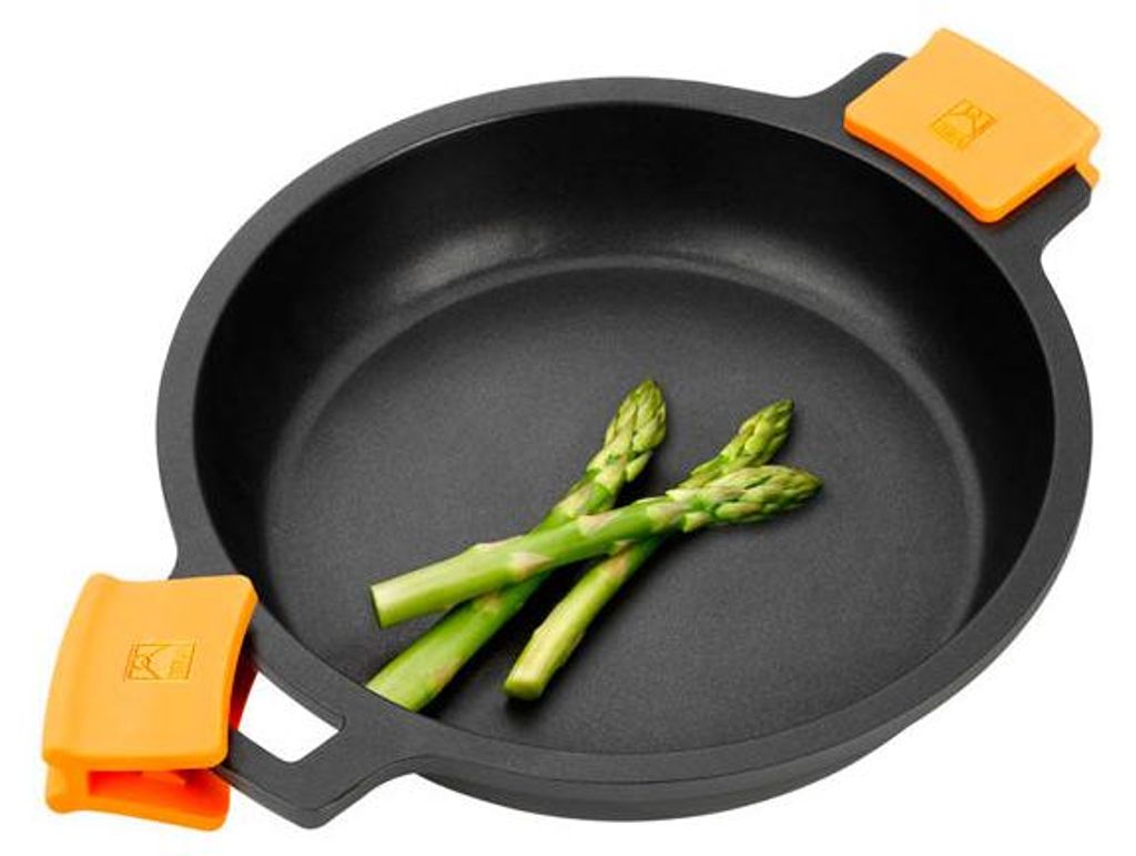 BRA Efficient | Niedriger, antihaftbeschichteter Kochtopf ohne Deckel, für alle Herdarten und Induktion geeignet, 32 cm