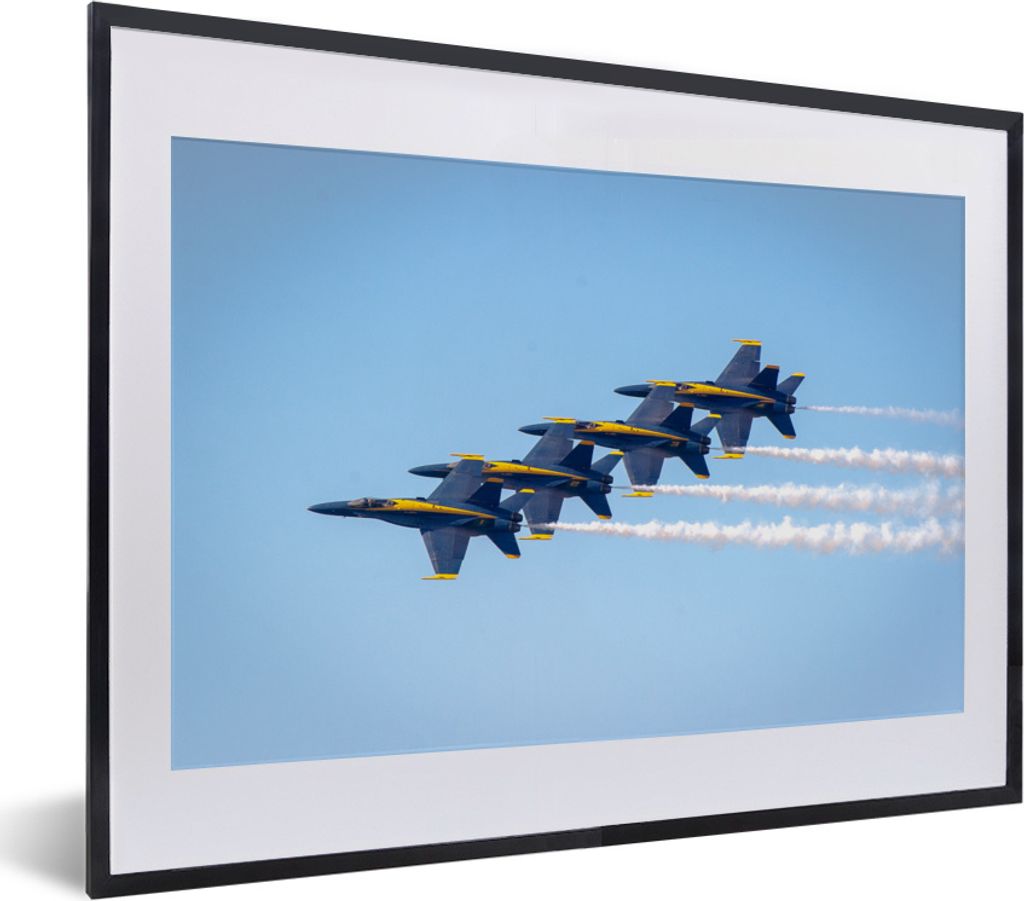MuchoWow MuchoWow Gerahmtes Poster Mehrere Jets nebeneinander in San Francisco 40x30 cm - Poster mit zchwarzem Bilderrahmen - Bilderrahmen - Po...