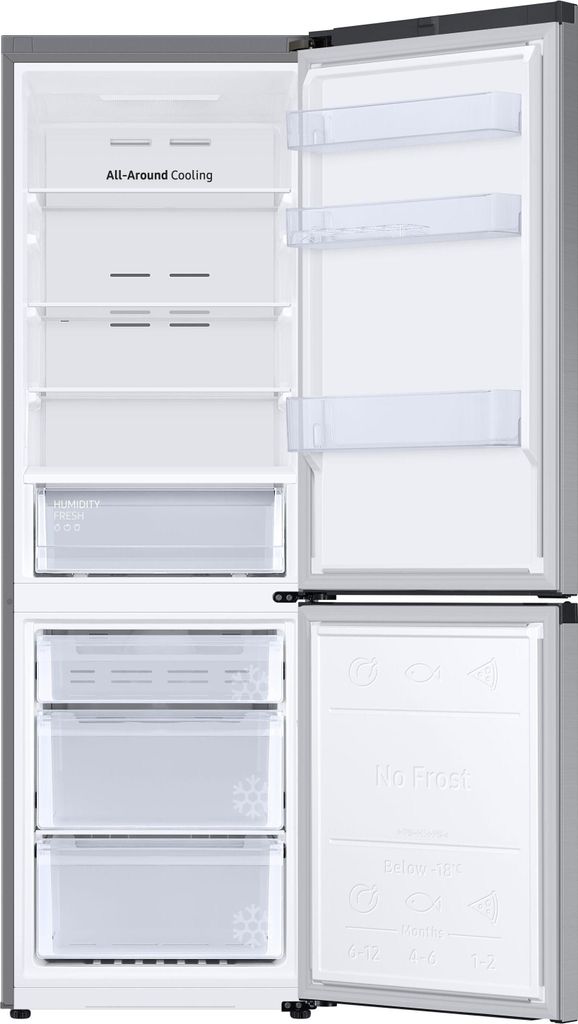 An open refrigerator with its interior visible.