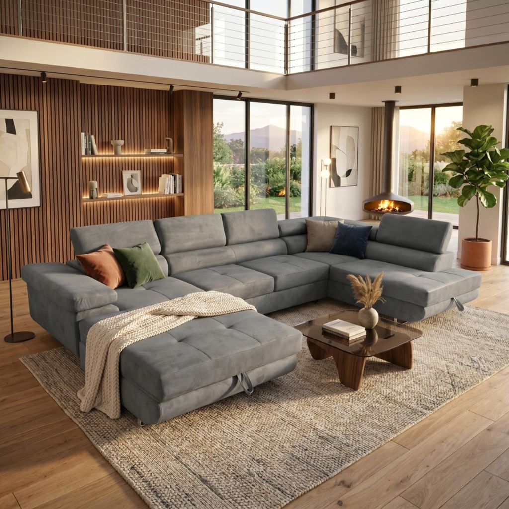 Sofiland Aller U-Form Wohnlandschaft XXL Schlaffunktion 2 Produktbild 