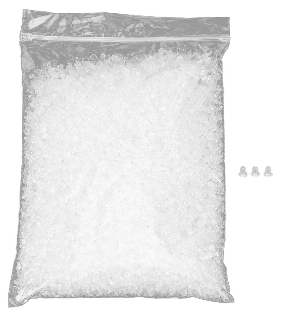 10.000 Stück transparente Ohrringverschlüsse, 6 mm, flexible Gummiverschlüsse für DIY-Ohrschmuckzubehör