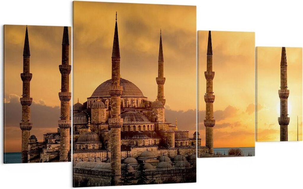 Bild auf Leinwand - Leinwandbild - Sonnenuntergang istanbul türkei reise - 160x90cm - Wand Bild - Wanddeko - Leinwanddruck - Bilder - Kunstdruck -...