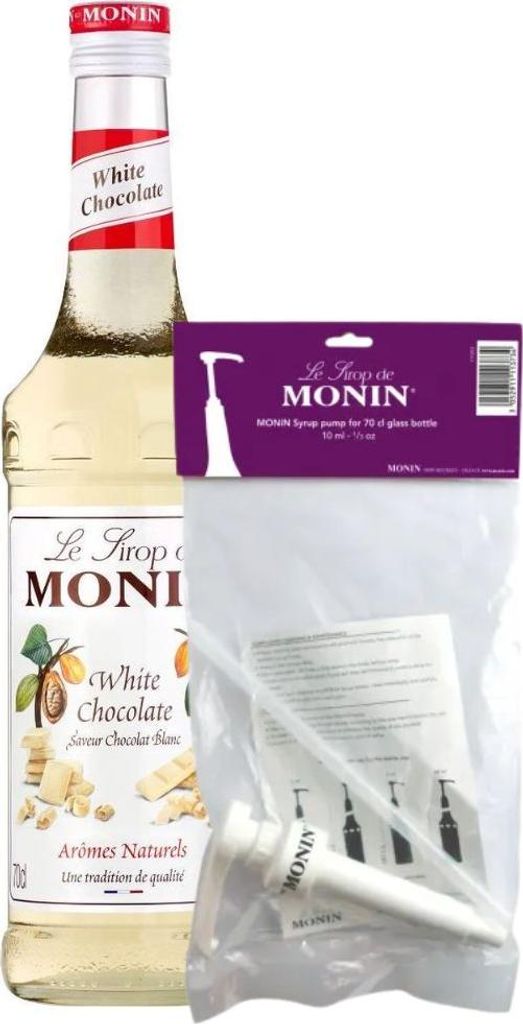 Monin-Sirup weiße Schokolade (70 cl) + Pumpe (10 ml)