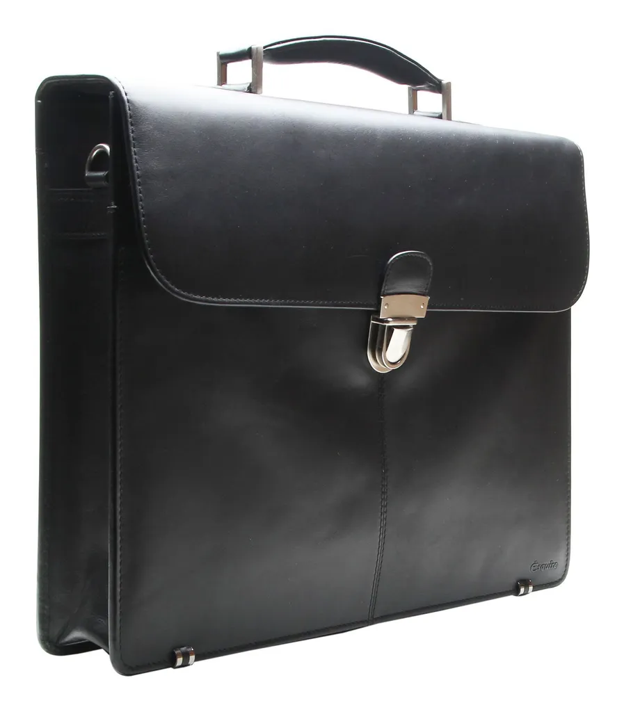 Mallette ordinateur portable Esquire serviette de bureau en noir