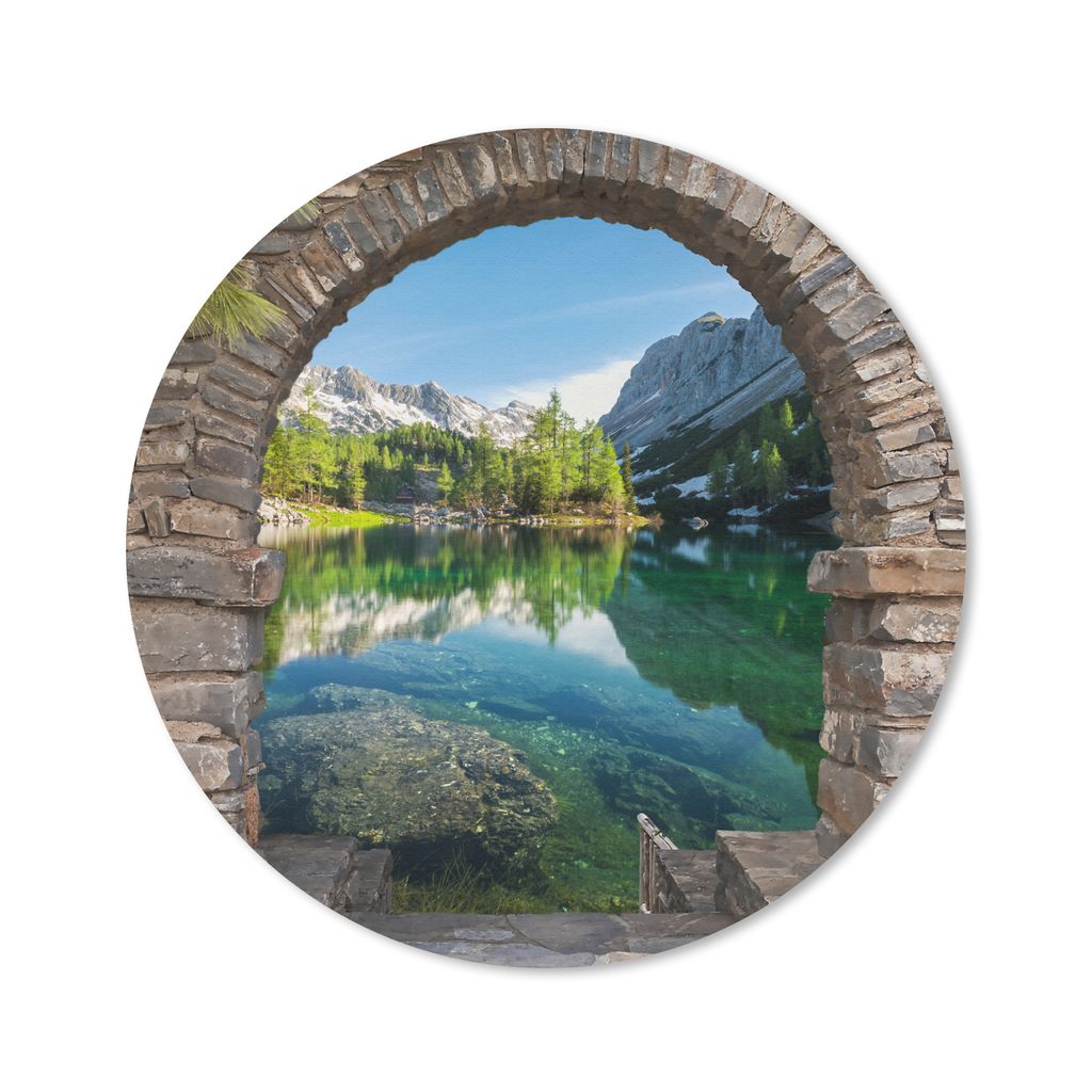 MuchoWow Mauspad Mousepad Aussicht - Berg - Landschaft - Wasser 30x30 cm - Mousepads - Maus Mat - Pad - Mausunterlage - Tischunterlage - Schreibt...