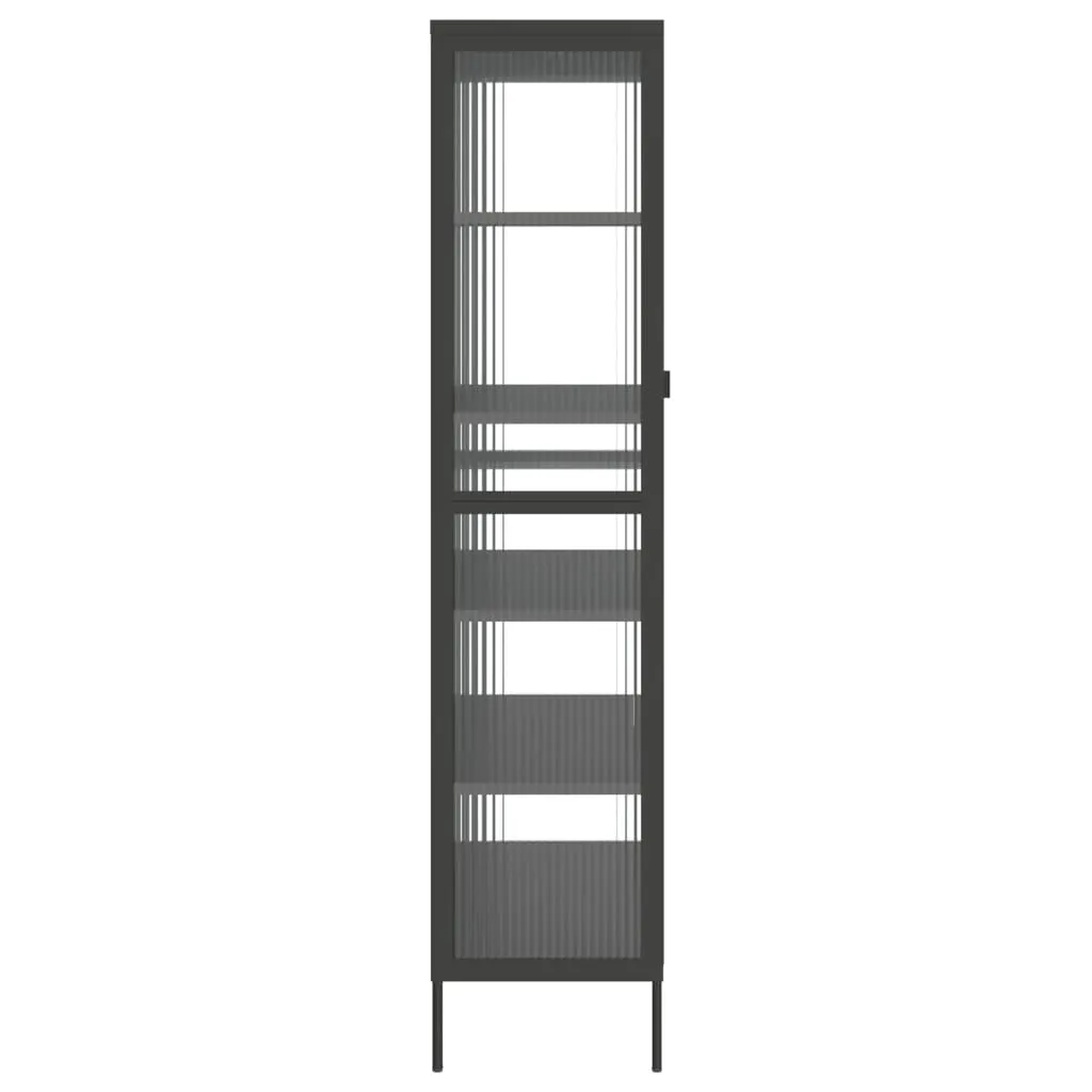 Armoire Vitrée Noire 180 cm : Solution de Rangement Stable et Durable - 8