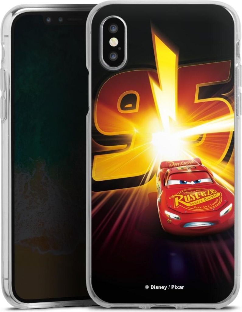 DeinDesign Handyhülle für Apple iPhone X Silikon Hülle Case Smartphone Schutzhülle Cars Lightning Mcqueen 95 Offizielles Lizenzprodukt