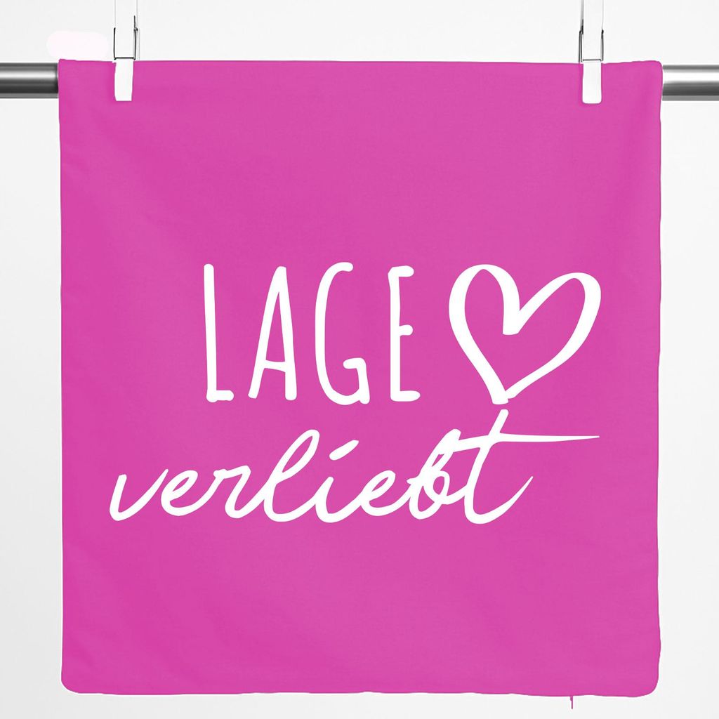Huuraa Kissenbezug Lage verliebt 40x40cm Fuchsia Baumwolle Dekokissenbezug Geschenkidee