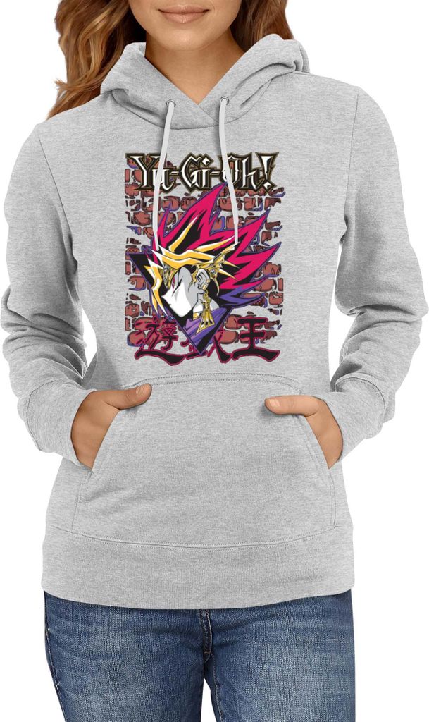 Damen Kapuzenpullover Japan Manga Anime Comics Yu Gi 024, Lady L / Grau