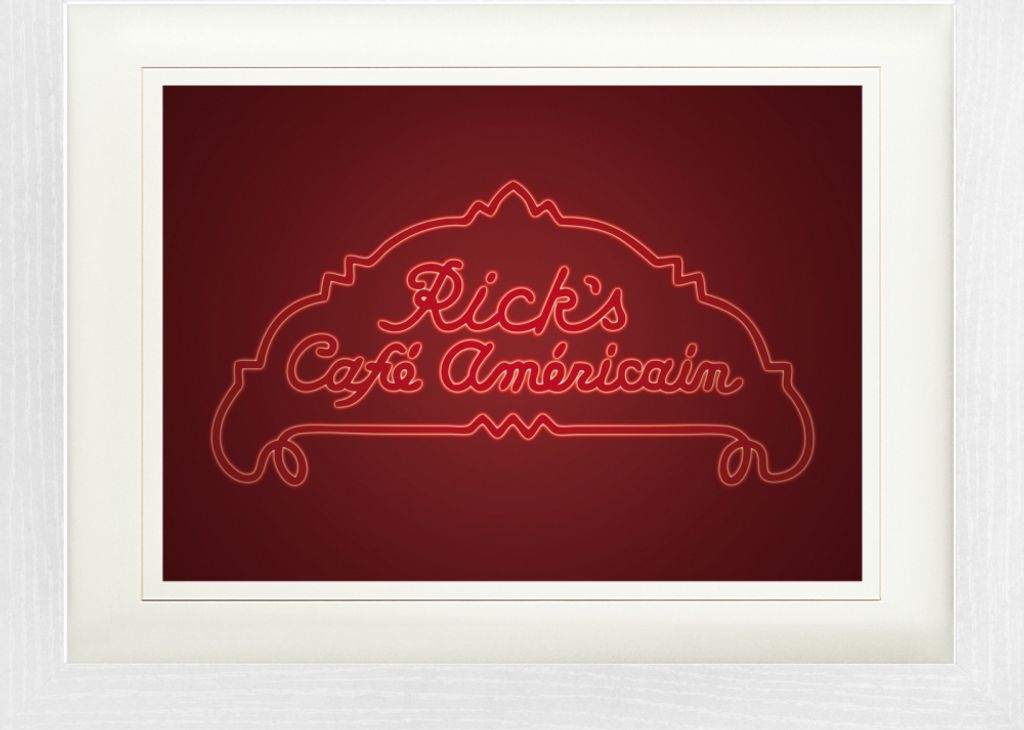 Bars Gerahmtes Bild Mit Edlem Passepartout | Wand-Bilder | Im Bilderrahmen - Rick's Café Américain Logo (30 x 40 cm)
