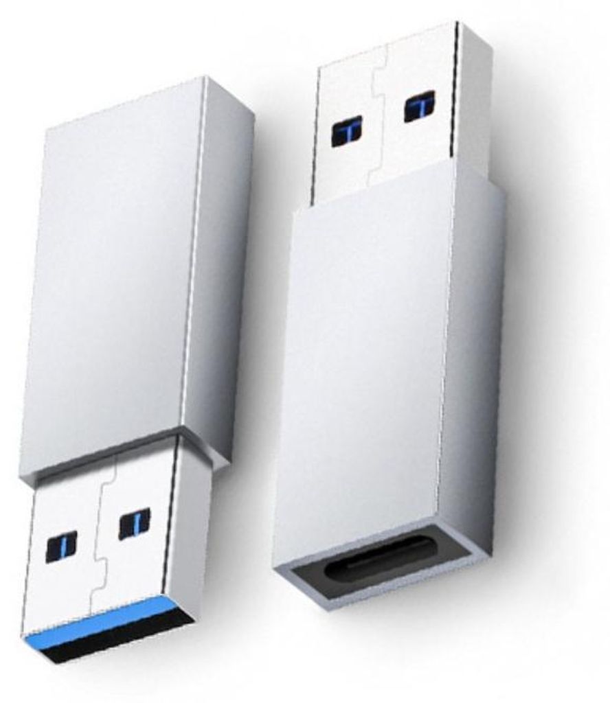 INF Type-C Buchse zu USB 3.0 Adapter 4er-Set Aluminium 3.2cm x 1.4cm Laden Silber