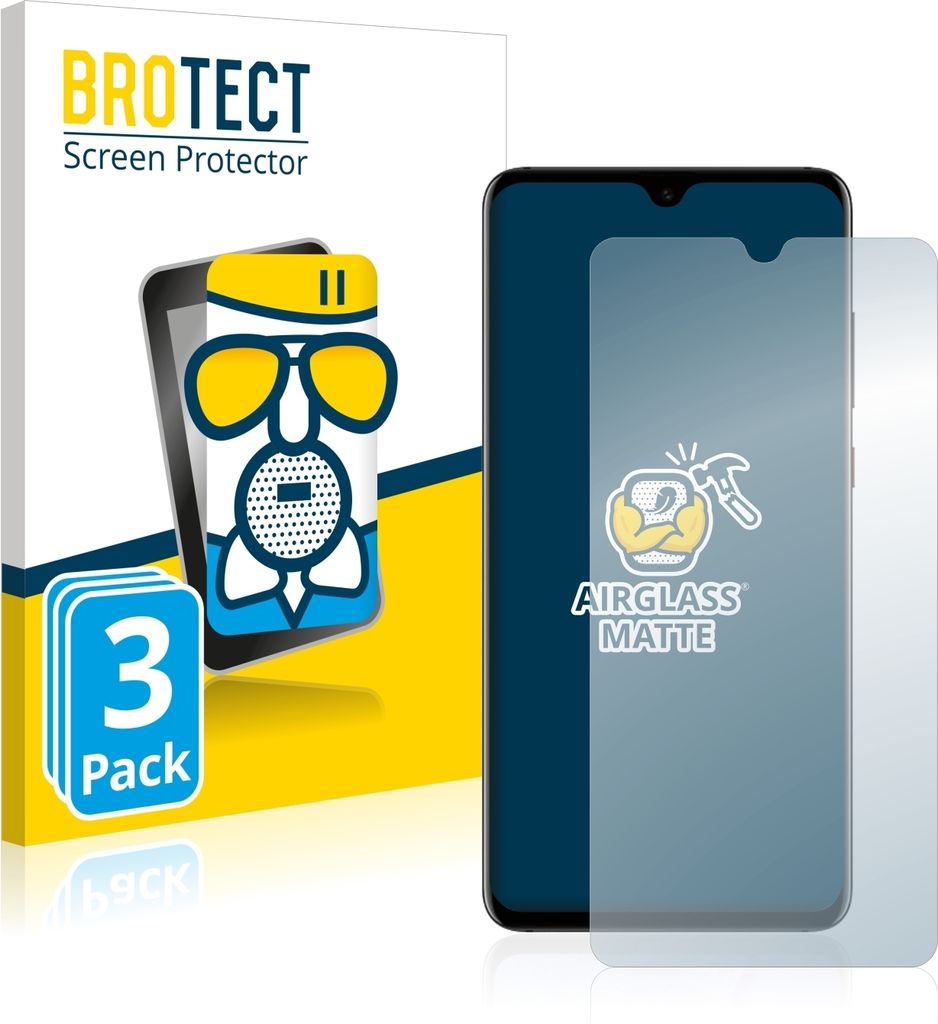 3x BROTECT Entspiegelungs Schutzglas für Huawei Mate 20 Schutzfolie Panzer Folie Glas Display Schutz matt